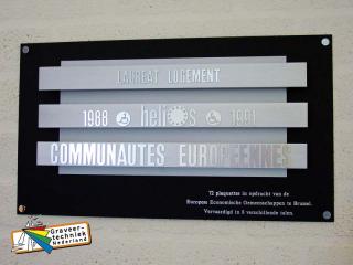 Plaquette Europese Economische Gemeenschap, glans en mat aluminium